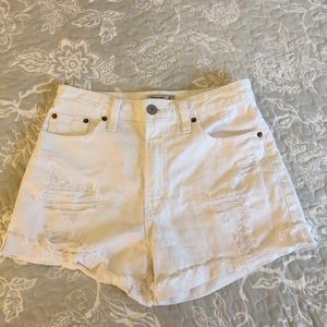 Abercrombie & Fitch White Jean Shorts